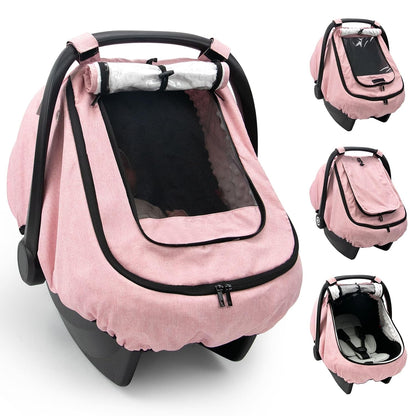 Waterproof Baby Car Seat Cover Canopy for All Weather - Pink