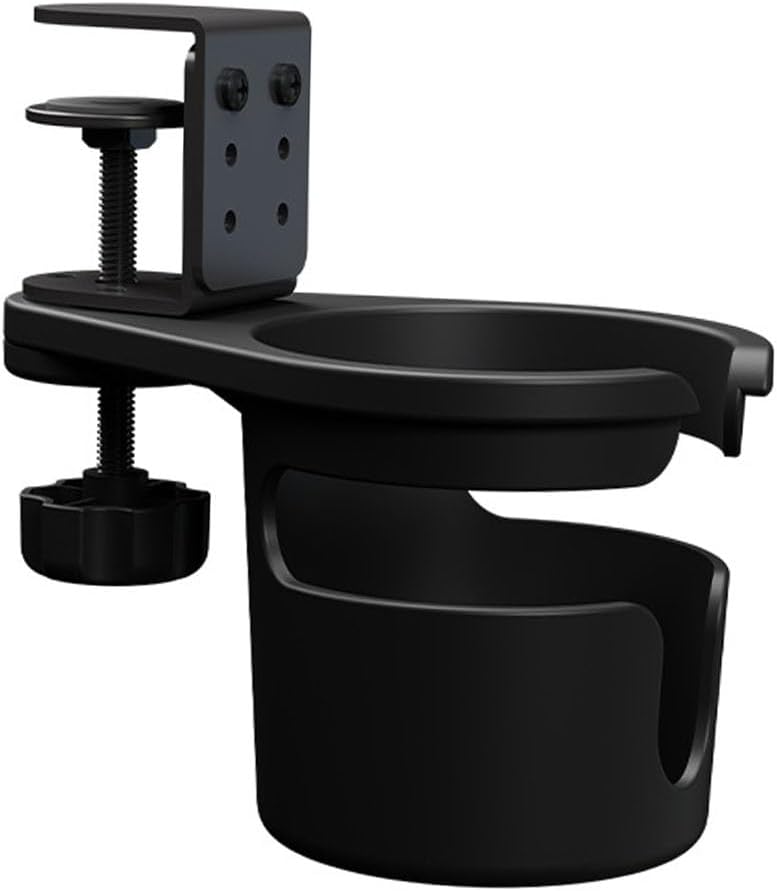 Desk Cup Holder Clamp, 3 Height Adjustable, 360° Rotation | Table Cup Holder, Anti-Spill Design, Space Saving, Universal, for Mugs, Water Bottles, Vacuum Cups, for Office Home