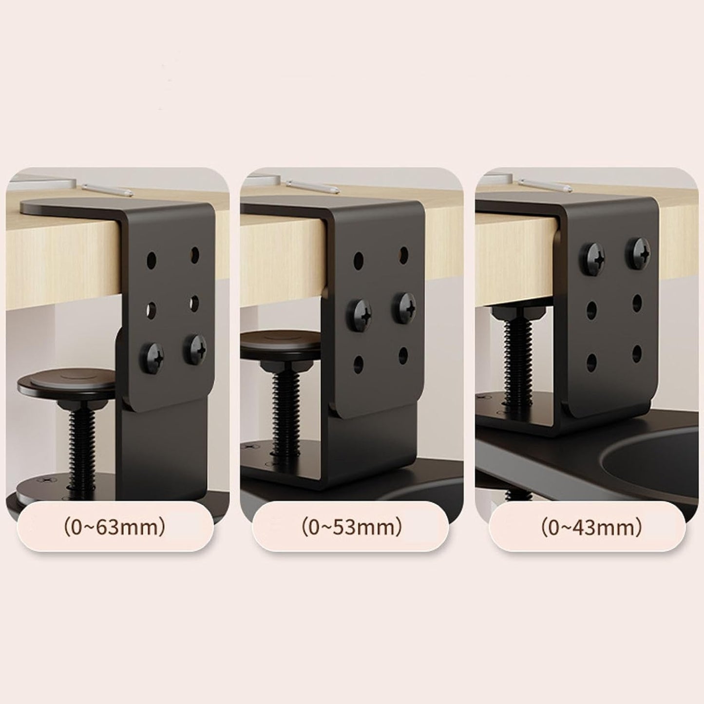 Desk Cup Holder Clamp, 3 Height Adjustable, 360° Rotation | Table Cup Holder, Anti-Spill Design, Space Saving, Universal, for Mugs, Water Bottles, Vacuum Cups, for Office Home