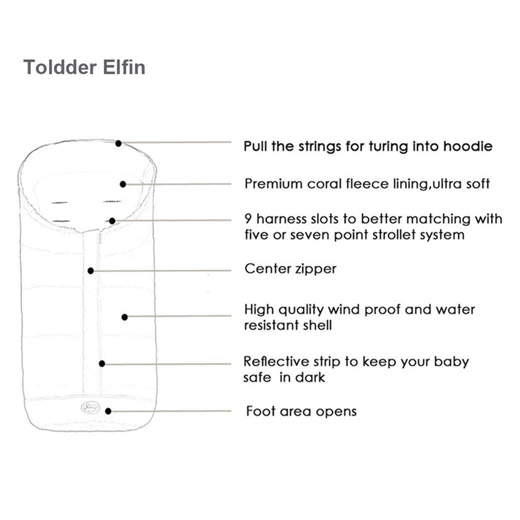 Winter Footmuff for Toddler, Waterproof Stroller Blanket, 6M-4T