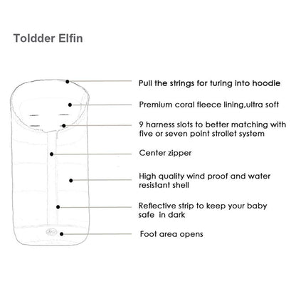 Winter Footmuff for Toddler, Waterproof Stroller Blanket, 6M-4T