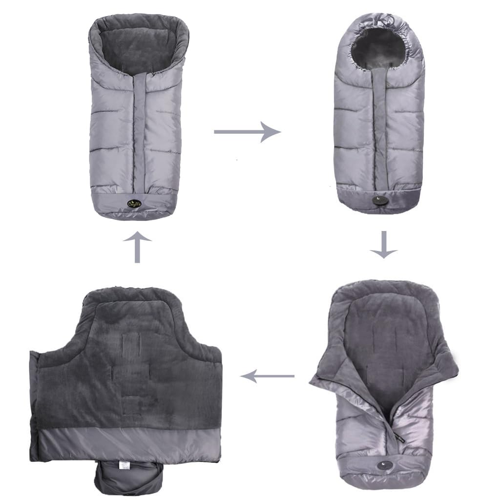 Winter Footmuff for Toddler, Waterproof Stroller Blanket, 6M-4T