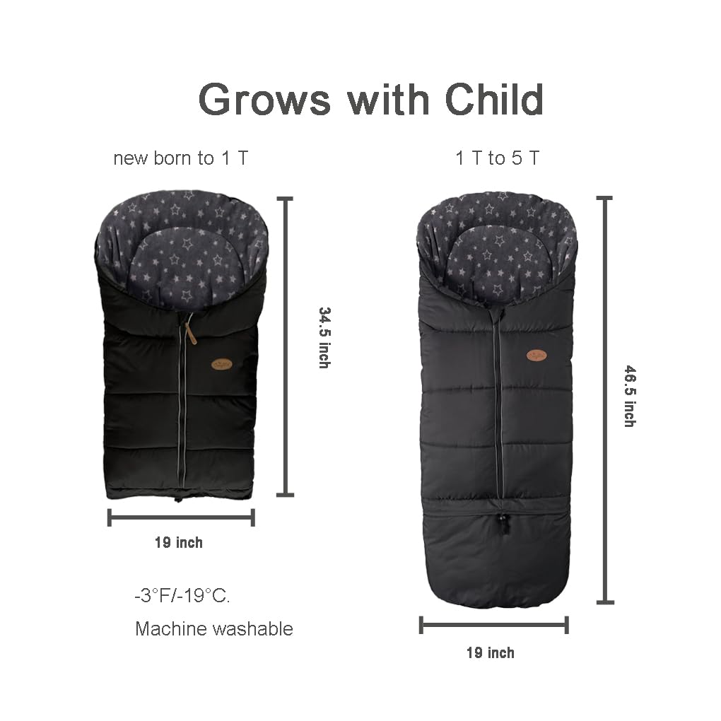 Winter Footmuff for Toddler, Waterproof Stroller Blanket, 6M-4T