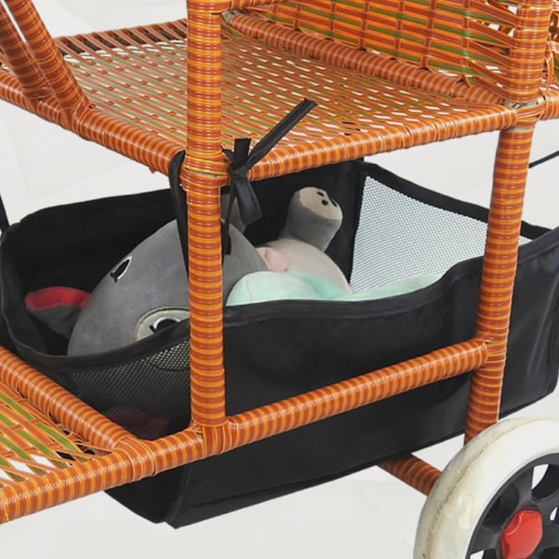 Baby Stroller Bottom Basket Universal Stroller Storage Bag Organizer for Diapers Toys Snacks Lightweight Large Capacity Pushchair Shopping Case 2 pack