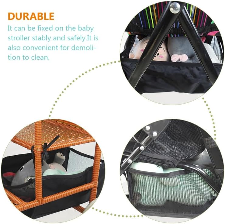 Baby Stroller Bottom Basket Universal Stroller Storage Bag Organizer for Diapers Toys Snacks Lightweight Large Capacity Pushchair Shopping Case 2 pack