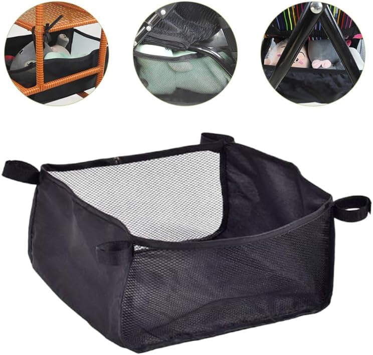 Baby Stroller Bottom Basket Universal Stroller Storage Bag Organizer for Diapers Toys Snacks Lightweight Large Capacity Pushchair Shopping Case 2 pack