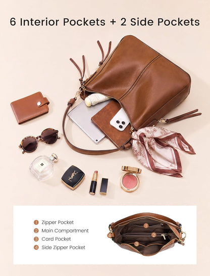Hobo Crossbody Bag for Women, Designer Shoulder Purse Handbags