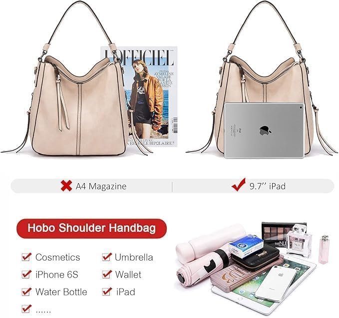 Hobo Crossbody Bag for Women, Designer Shoulder Purse Handbags