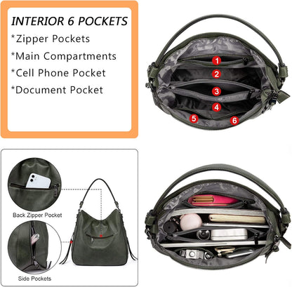 Hobo Crossbody Bag for Women, Designer Shoulder Purse Handbags