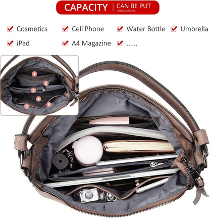 Hobo Crossbody Bag for Women, Designer Shoulder Purse Handbags