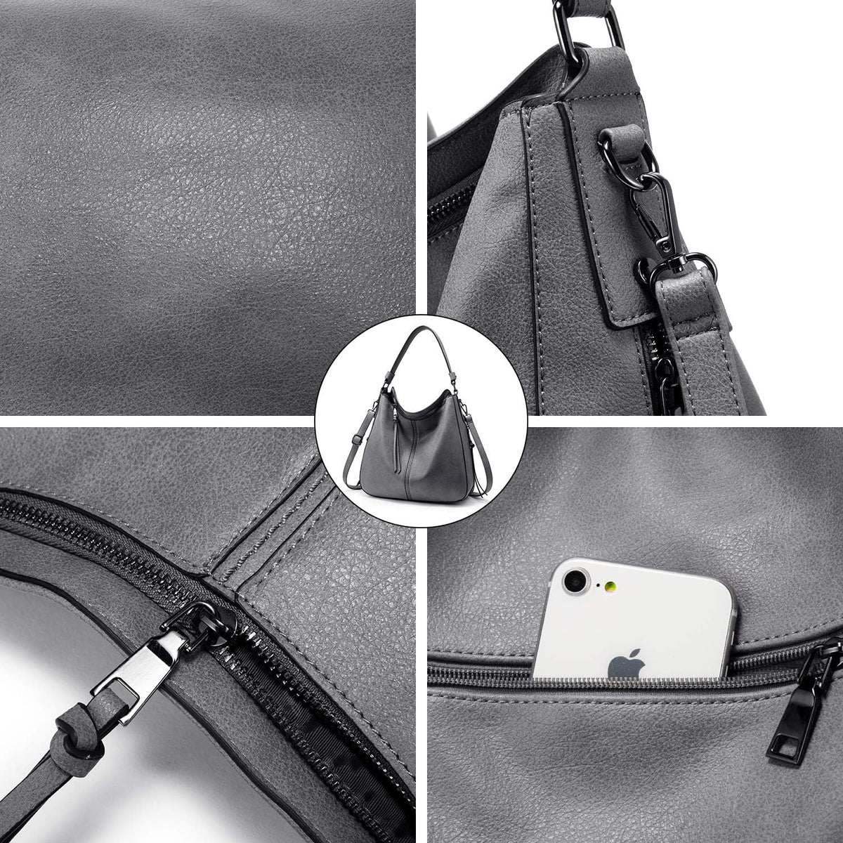 Hobo Crossbody Bag for Women, Designer Shoulder Purse Handbags