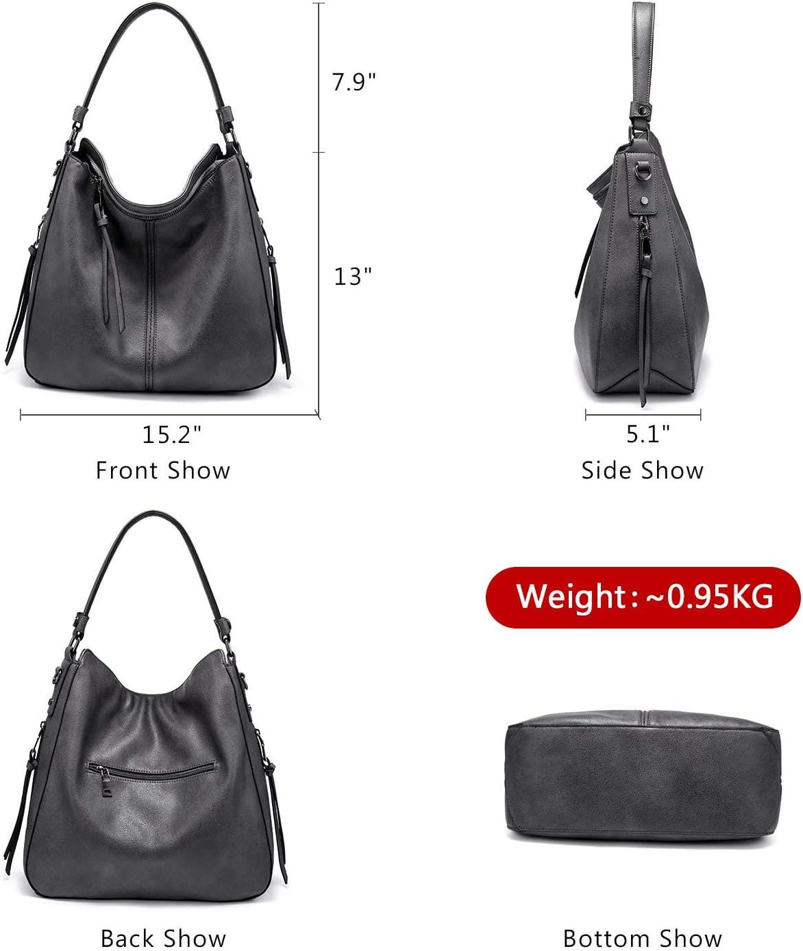 Hobo Crossbody Bag for Women, Designer Shoulder Purse Handbags