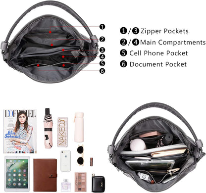 Hobo Crossbody Bag for Women, Designer Shoulder Purse Handbags