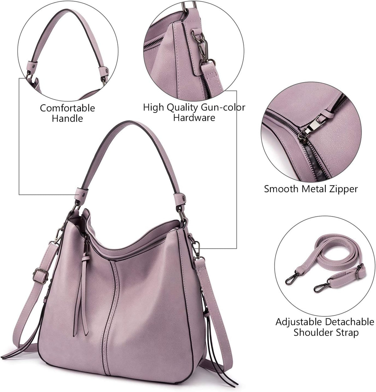 Hobo Crossbody Bag for Women, Designer Shoulder Purse Handbags