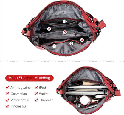 Hobo Crossbody Bag for Women, Designer Shoulder Purse Handbags