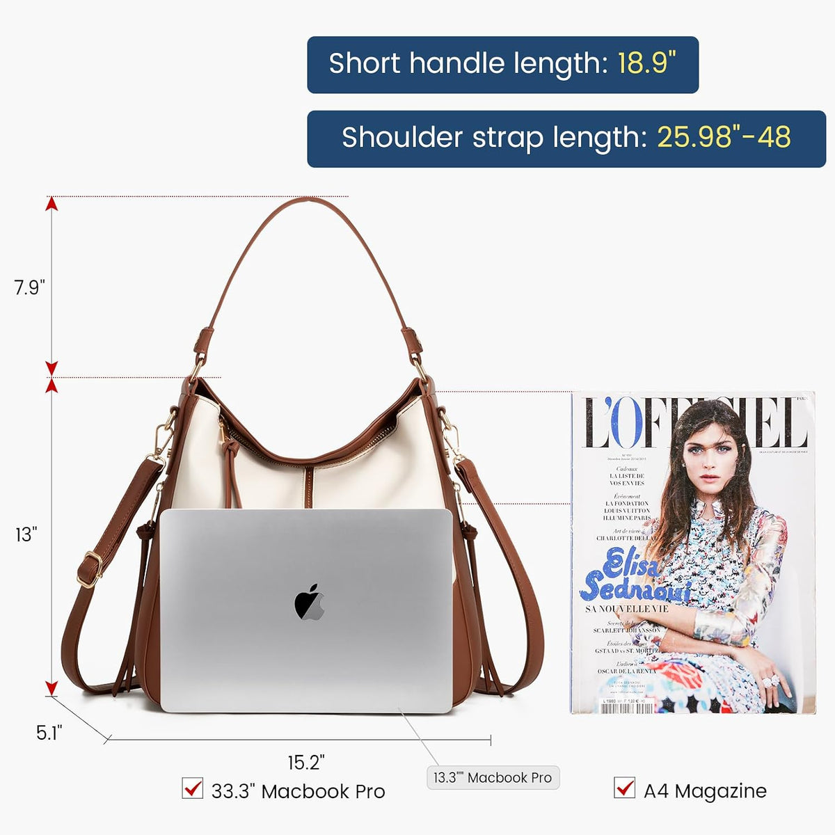 Hobo Crossbody Bag for Women, Designer Shoulder Purse Handbags