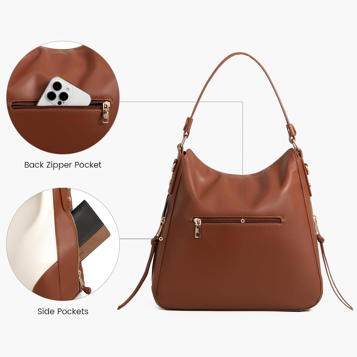Hobo Crossbody Bag for Women, Designer Shoulder Purse Handbags
