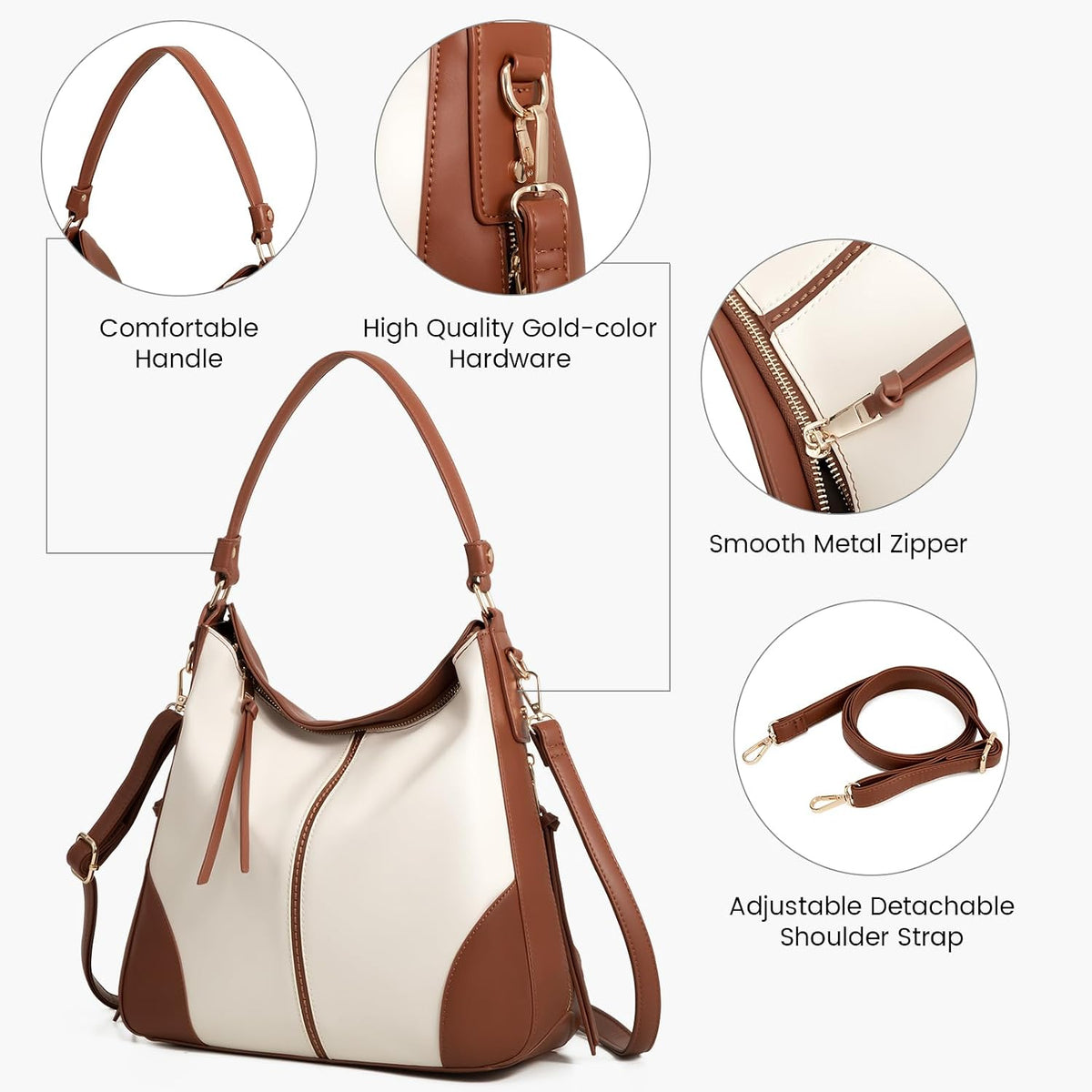 Hobo Crossbody Bag for Women, Designer Shoulder Purse Handbags