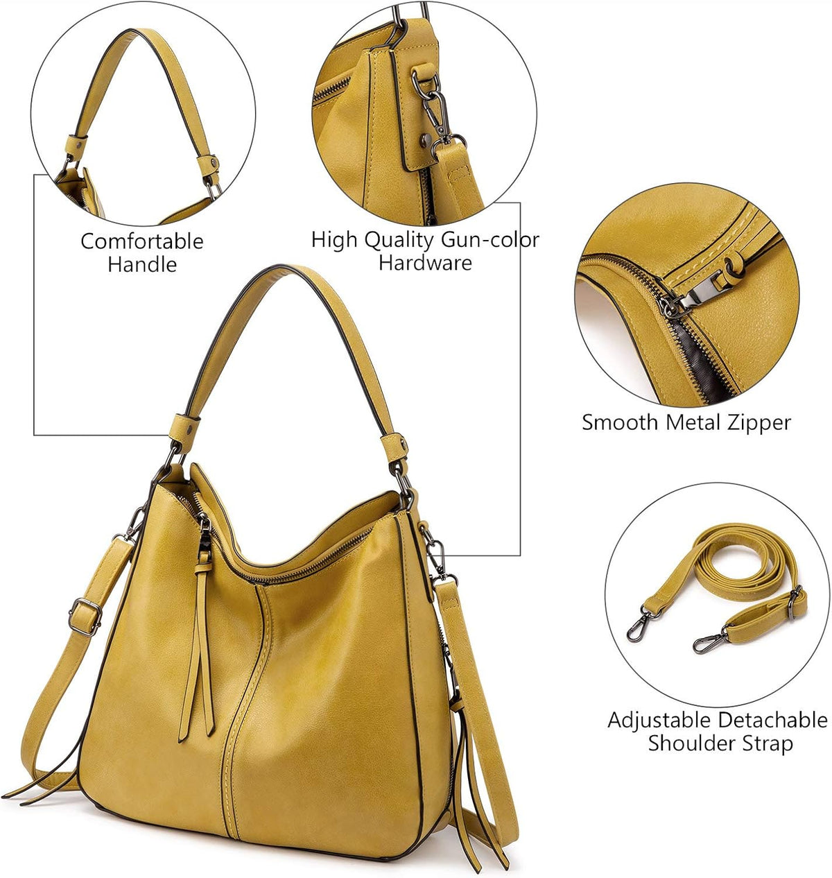 Hobo Crossbody Bag for Women, Designer Shoulder Purse Handbags