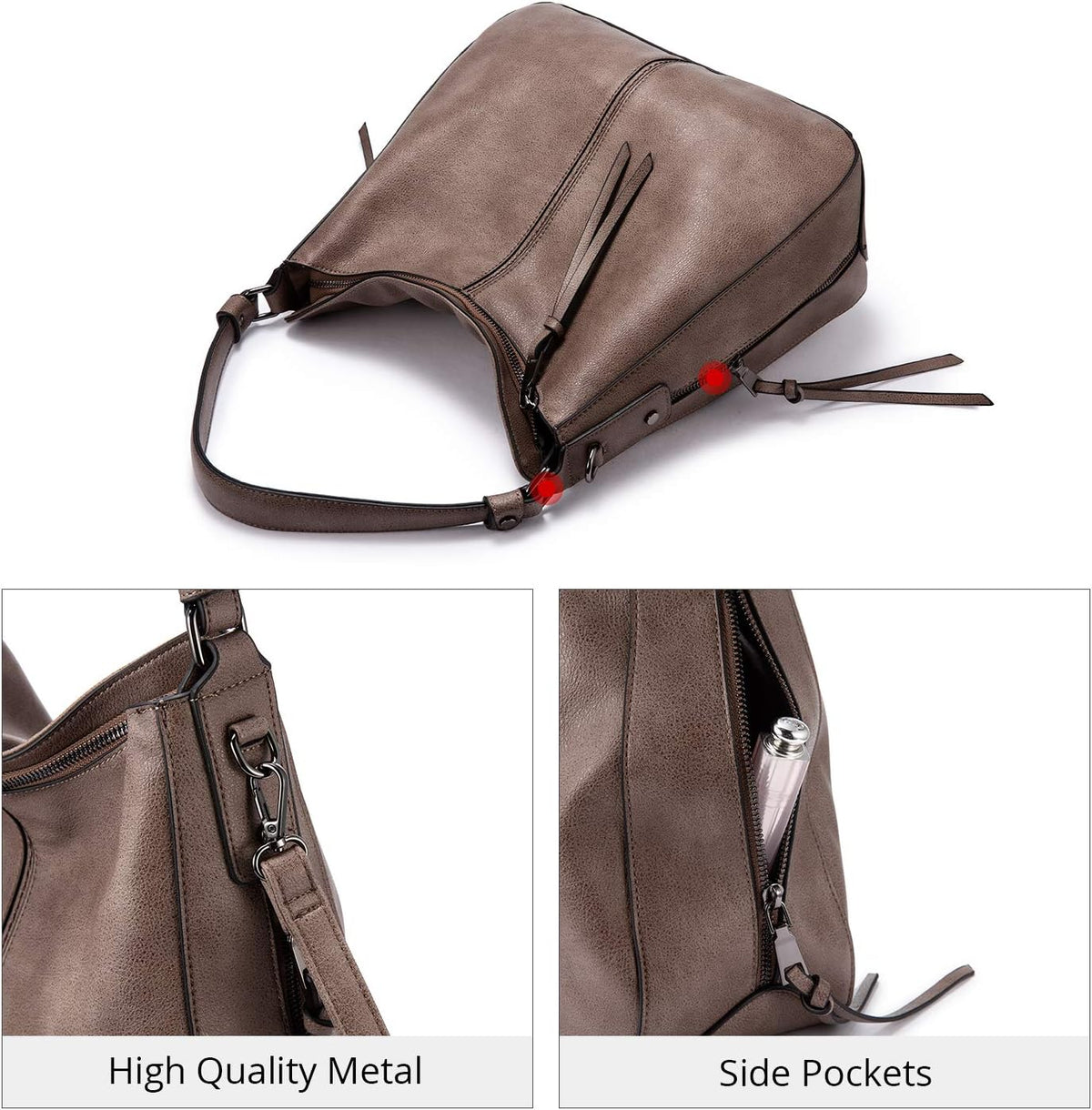 Hobo Crossbody Bag for Women, Designer Shoulder Purse Handbags
