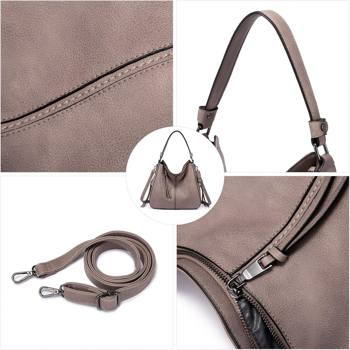 Hobo Crossbody Bag for Women, Designer Shoulder Purse Handbags