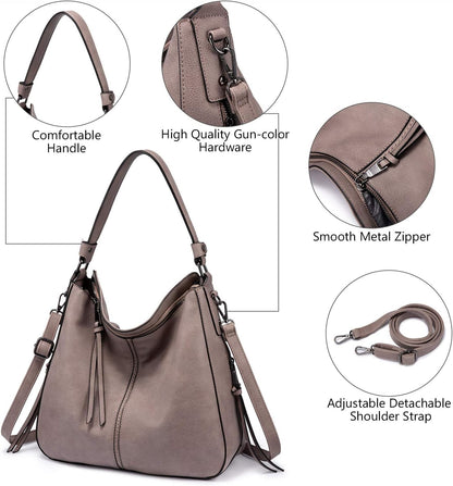 Hobo Crossbody Bag for Women, Designer Shoulder Purse Handbags