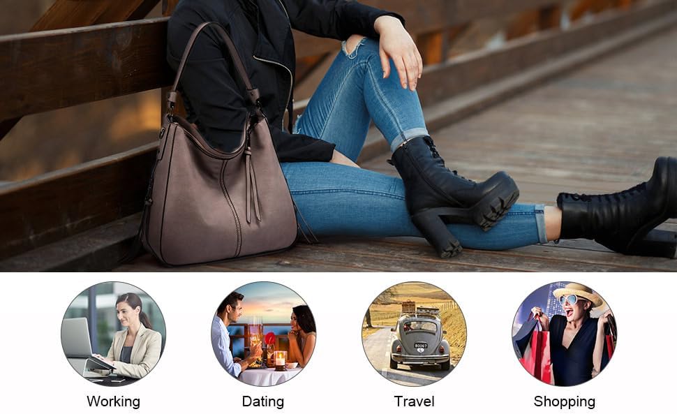 Hobo Crossbody Bag for Women, Designer Shoulder Purse Handbags