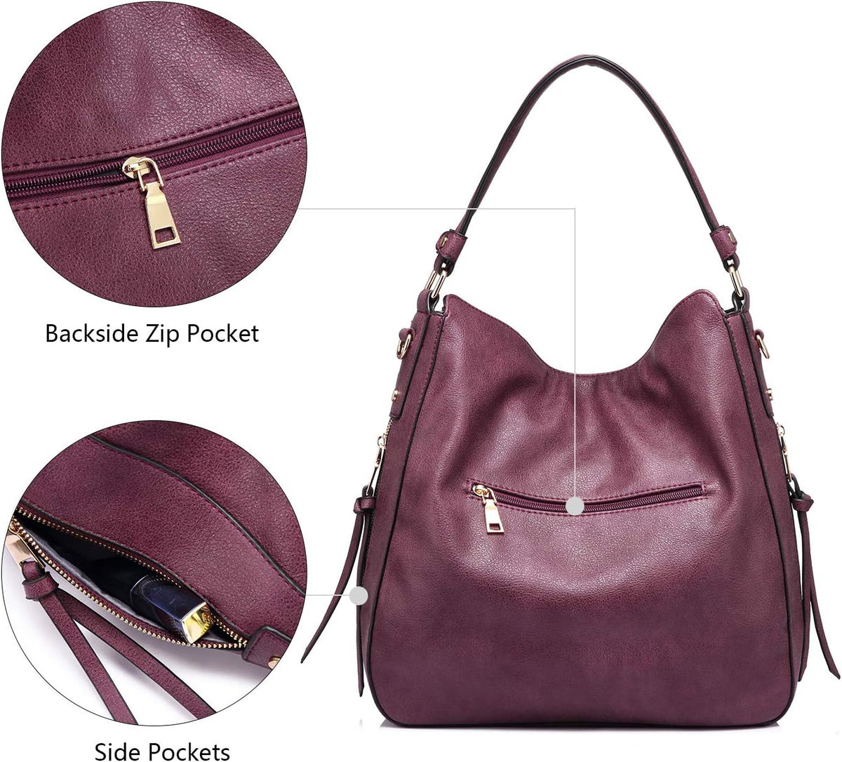Hobo Crossbody Bag for Women, Designer Shoulder Purse Handbags