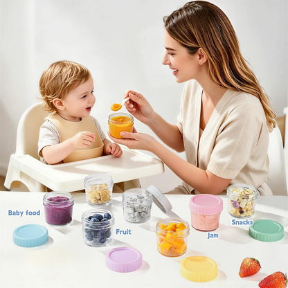 12 Pack Glass Baby Food Containers 4 oz Glass Baby Food Jars with Lids