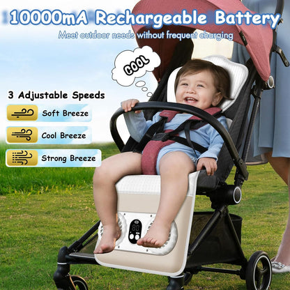 Baby Stroller Cooling Pad with 2 Fans, Car Seat Cooling Pad for Baby