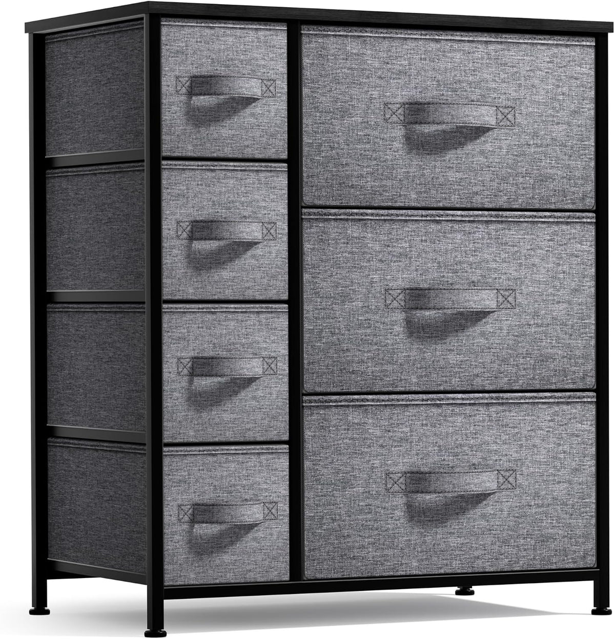 5 Drawer Dresser for Bedroom, Wood Top (Black)