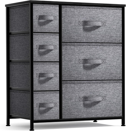 5 Drawer Dresser for Bedroom, Wood Top (Black)