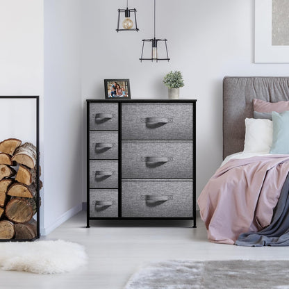 5 Drawer Dresser for Bedroom, Wood Top (Black)
