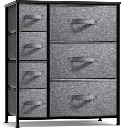 5 Drawer Dresser for Bedroom, Wood Top (Black)