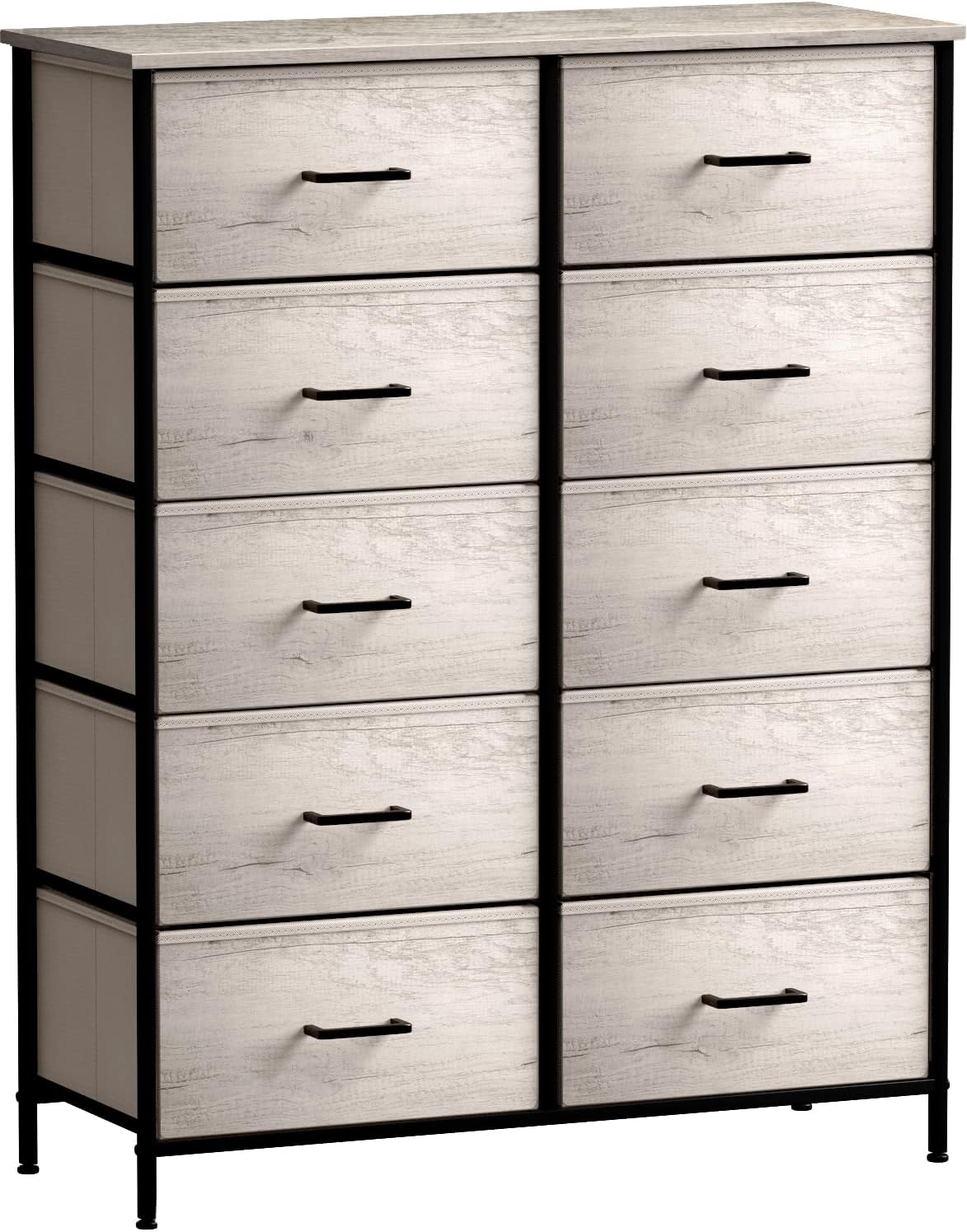 5 Drawer Dresser for Bedroom, Wood Top (Black)