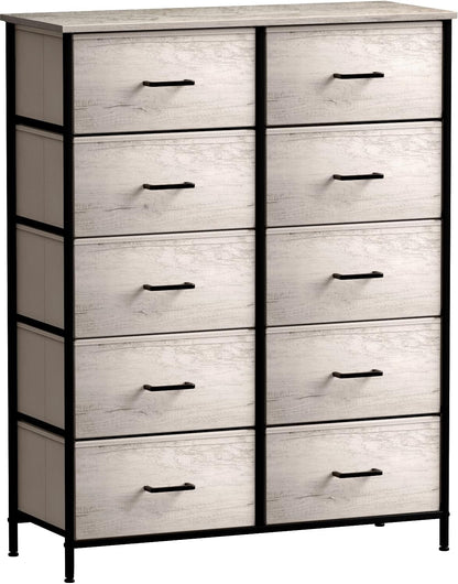 5 Drawer Dresser for Bedroom, Wood Top (Black)