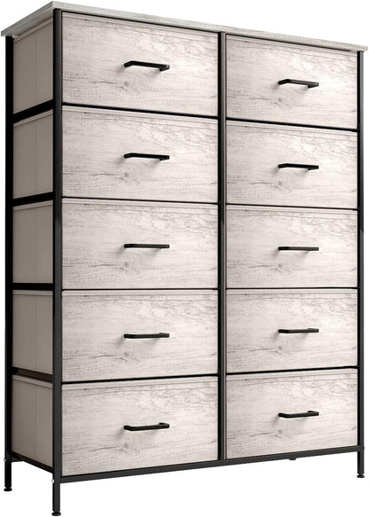 5 Drawer Dresser for Bedroom, Wood Top (Black)