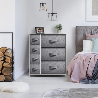 5 Drawer Dresser for Bedroom, Wood Top (Black)