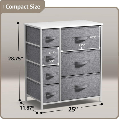 5 Drawer Dresser for Bedroom, Wood Top (Black)