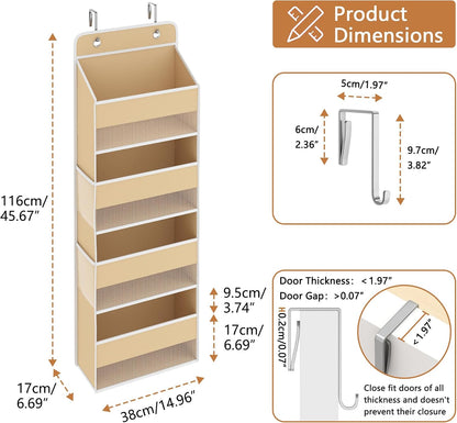 Over Door Organizer - Heavy Duty Extra Deep Large Storage Pockets