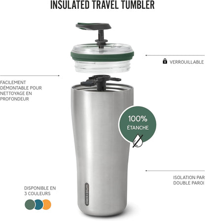 Insulated Tumbler - 18/8 Stainless Steel Vacuum Insulated Travel Tumbler with Leak Proof, Lockable Lid - Keeps Hot for 6hrs, Cold for 8hrs, Orange - 600ml | Vacuum Insulated, 18/8 Stainless Steel, Lockable Lid, One-Hand Opening, 6H Hot & 8H Cold, Fits