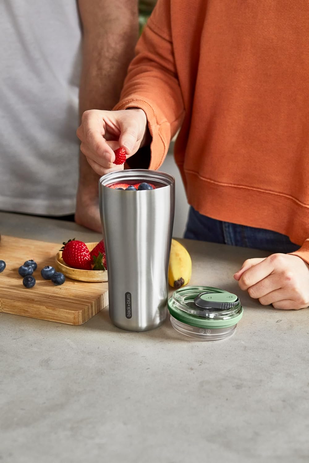 Insulated Tumbler - 18/8 Stainless Steel Vacuum Insulated Travel Tumbler with Leak Proof, Lockable Lid - Keeps Hot for 6hrs, Cold for 8hrs, Orange - 600ml | Vacuum Insulated, 18/8 Stainless Steel, Lockable Lid, One-Hand Opening, 6H Hot & 8H Cold, Fits
