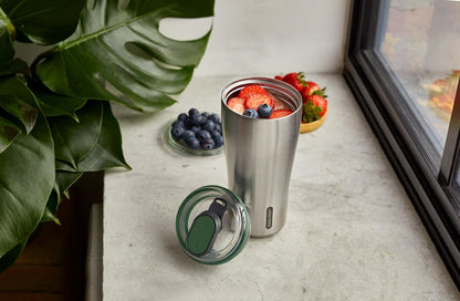 Insulated Tumbler - 18/8 Stainless Steel Vacuum Insulated Travel Tumbler with Leak Proof, Lockable Lid - Keeps Hot for 6hrs, Cold for 8hrs, Orange - 600ml | Vacuum Insulated, 18/8 Stainless Steel, Lockable Lid, One-Hand Opening, 6H Hot & 8H Cold, Fits