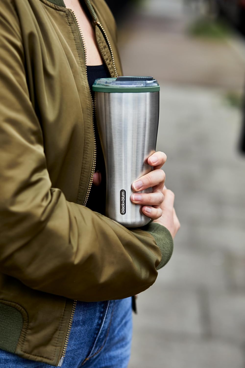 Insulated Tumbler - 18/8 Stainless Steel Vacuum Insulated Travel Tumbler with Leak Proof, Lockable Lid - Keeps Hot for 6hrs, Cold for 8hrs, Orange - 600ml | Vacuum Insulated, 18/8 Stainless Steel, Lockable Lid, One-Hand Opening, 6H Hot & 8H Cold, Fits
