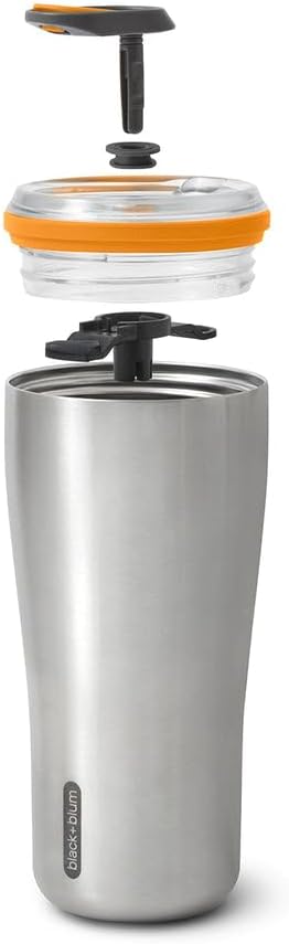 Insulated Tumbler - 18/8 Stainless Steel Vacuum Insulated Travel Tumbler with Leak Proof, Lockable Lid - Keeps Hot for 6hrs, Cold for 8hrs, Orange - 600ml | Vacuum Insulated, 18/8 Stainless Steel, Lockable Lid, One-Hand Opening, 6H Hot & 8H Cold, Fits
