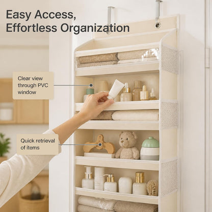 Over The Door Storage Organizer - Hanging Storage Organizer Beige