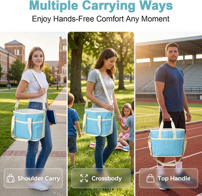 4 Compartment Insulated Drink Carrier Bag for 4 Cups Drink Holder Bag, Multiple Tumbler Carrier Caddy Tote Bag, Water Bottle Holder with Adjustable Strap, Drink Bag for Travel, Picnic, Sports