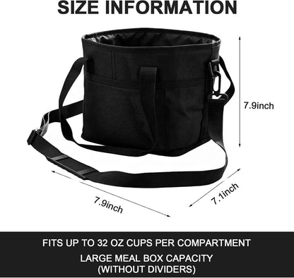 4 Compartment Insulated Drink Carrier Bag for 4 Cups Drink Holder Bag, Multiple Tumbler Carrier Caddy Tote Bag, Water Bottle Holder with Adjustable Strap, Drink Bag for Travel, Picnic, Sports