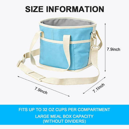 4 Compartment Insulated Drink Carrier Bag for 4 Cups Drink Holder Bag, Multiple Tumbler Carrier Caddy Tote Bag, Water Bottle Holder with Adjustable Strap, Drink Bag for Travel, Picnic, Sports
