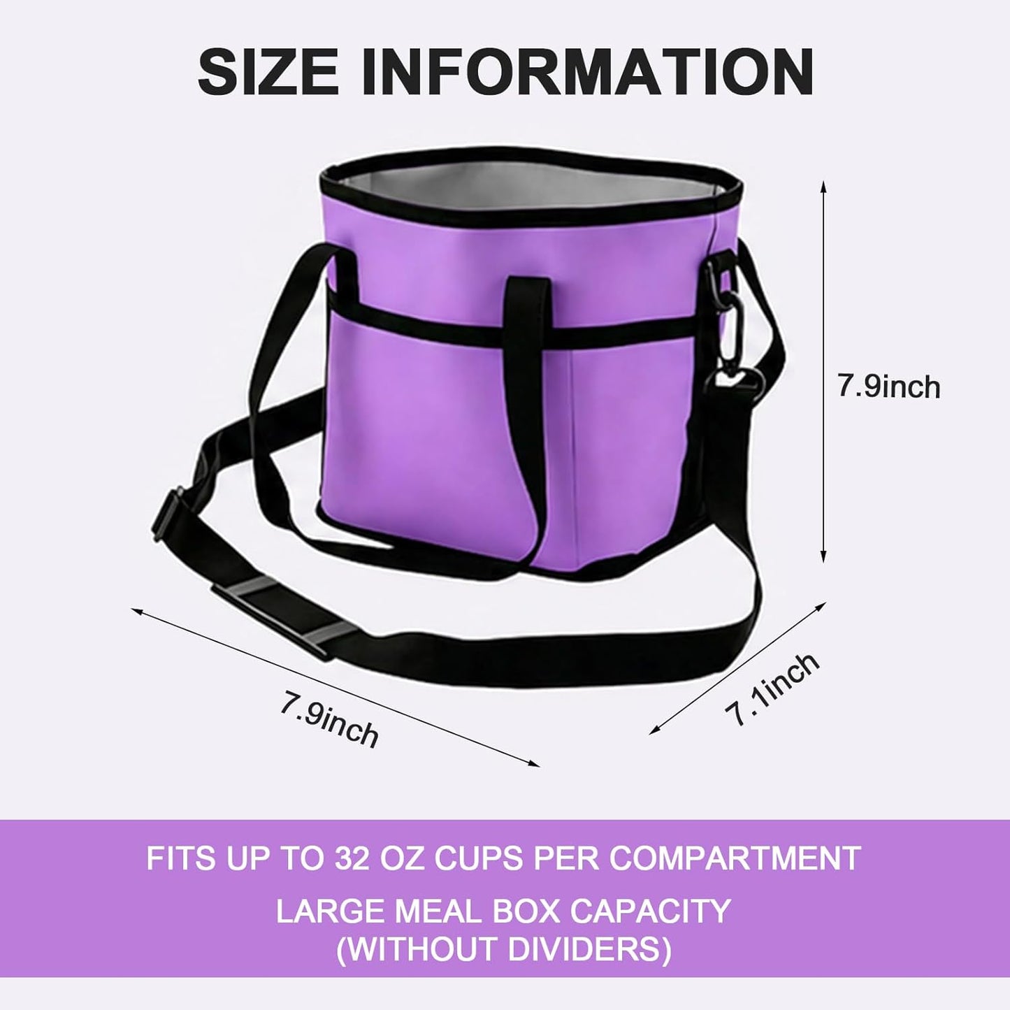 4 Compartment Insulated Drink Carrier Bag for 4 Cups Drink Holder Bag, Multiple Tumbler Carrier Caddy Tote Bag, Water Bottle Holder with Adjustable Strap, Drink Bag for Travel, Picnic, Sports
